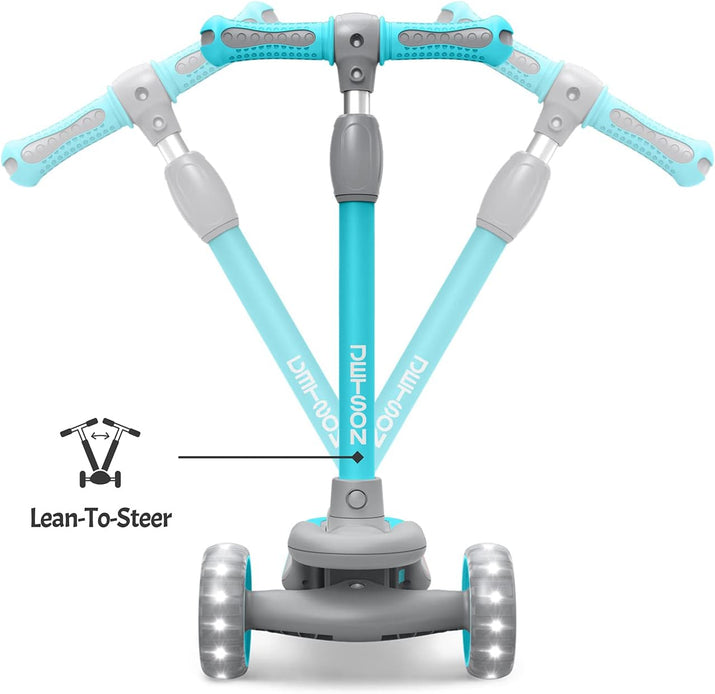 Gleam Kids Kick Scooter - Light Up Your Ride with LED Wheels, Adjustable Handlebar, and Enhanced Stability for Ages 3+