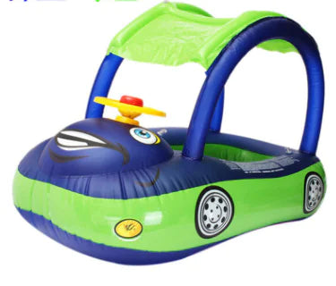 🏎️ FloatRacer™ Canopy Cruiser – Inflatable Car Swim Float for Kids 🚗💦☀️