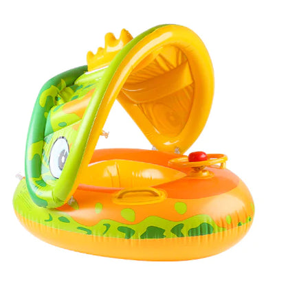 ☀️SplashShade™ Baby Swim Ring – Summer Fun with Sun-Safe Canopy! 🐬🛟