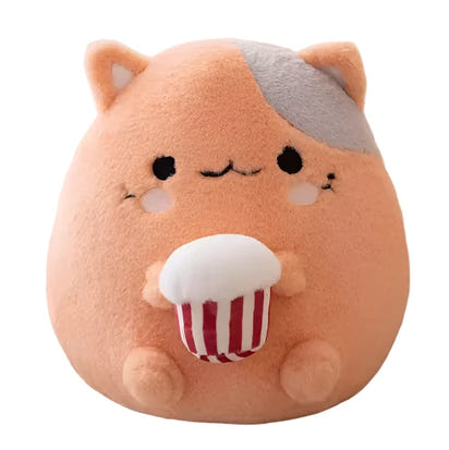 Cow & Strawberry Cat Plush Pillow – Soft Huggable Toy for Girls and Friends - The Little Big Store