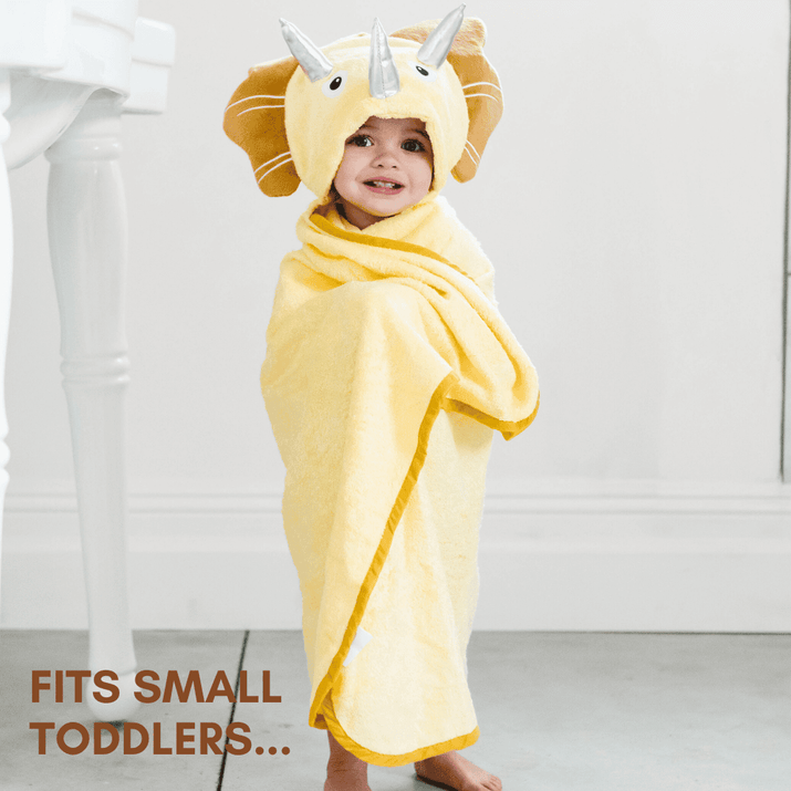 Toddler Hooded Towel Yellow Dinosaur - The Little Big Store