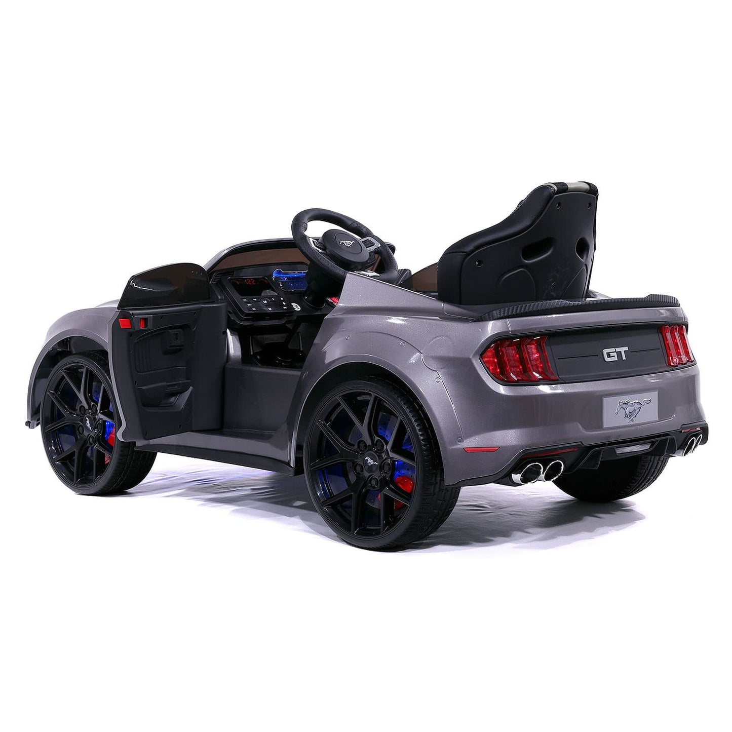 Ford Mustang GT Custom Edition 24V Kids Ride-On Car with R/C Parental Remote | Gray - The Little Big Store