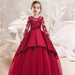 Girls Long Sleeve Lace Embroidery Dress - The Little Big Store
