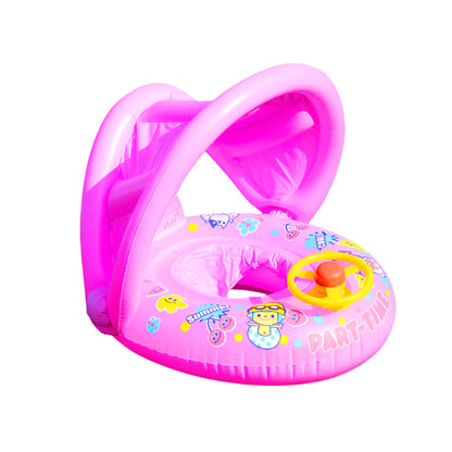 ☀️SplashShade™ Baby Swim Ring – Summer Fun with Sun-Safe Canopy! 🐬🛟