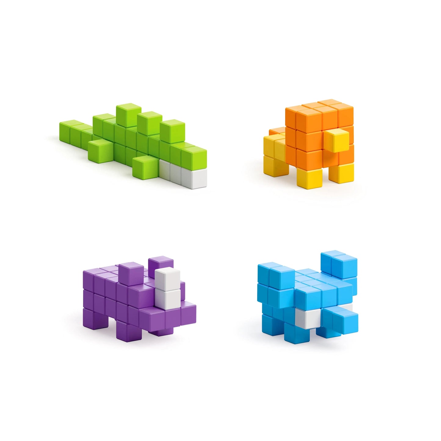 PIXIO Mini Safari 137 Magnetic Blocks in 6 Colors and Free Mobile App for Design - The Little Big Store