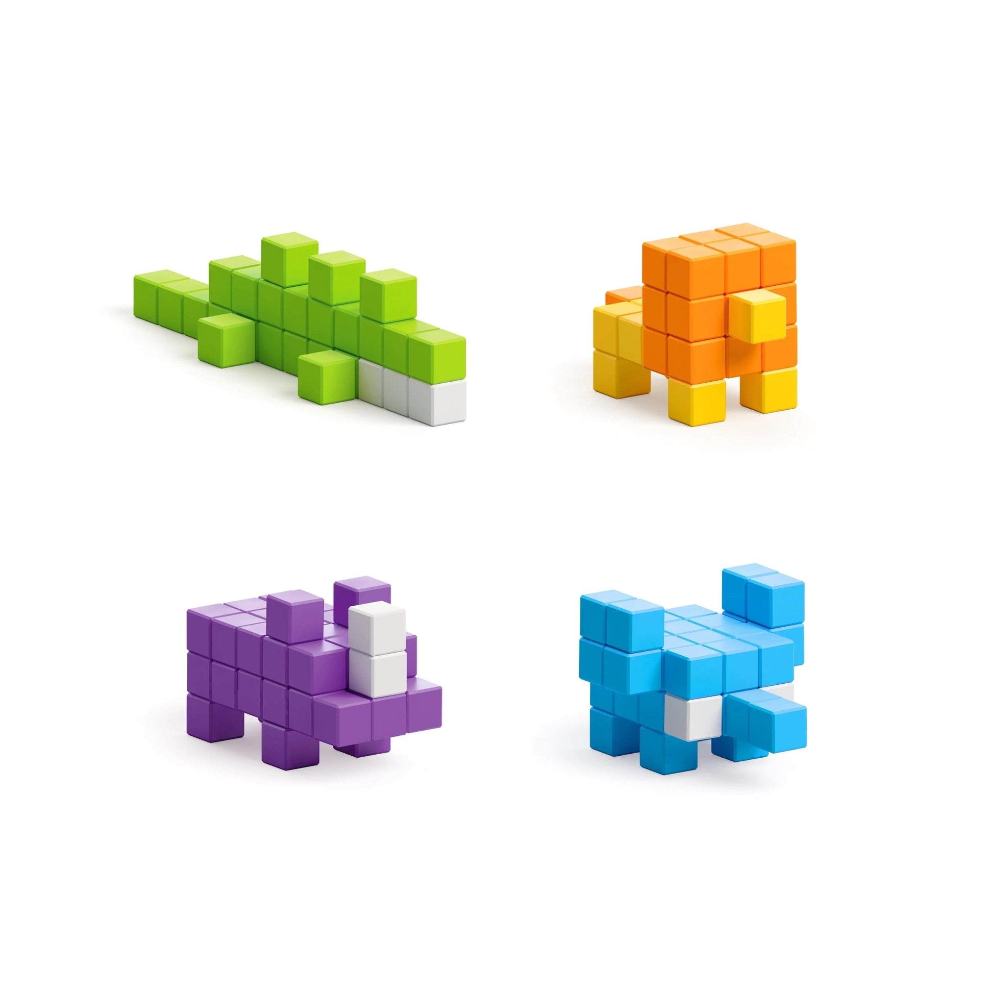 PIXIO Mini Safari 137 Magnetic Blocks in 6 Colors and Free Mobile App for Design - The Little Big Store