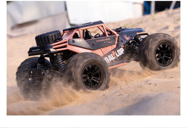 Kids 4WD RC car offroad buggy with 35KM/H high-speed drift and durable tires for racing on a dirt surface