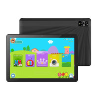 Children's tablet with colorful app icons on a white background