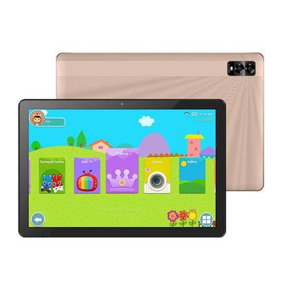 Children's tablet with colorful interface on a white background