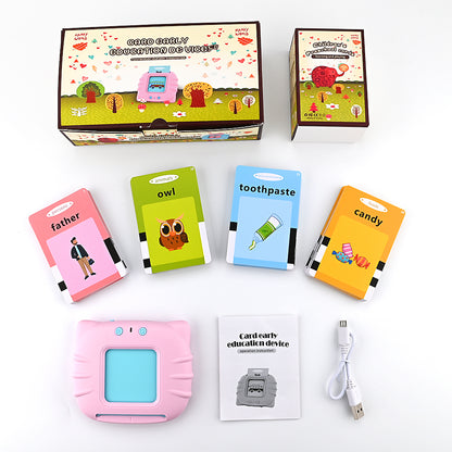 Educational device with cards and accessories on a white background