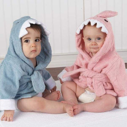 Let the Fin Begin Pink Shark Robe (0-9m) - The Little Big Store