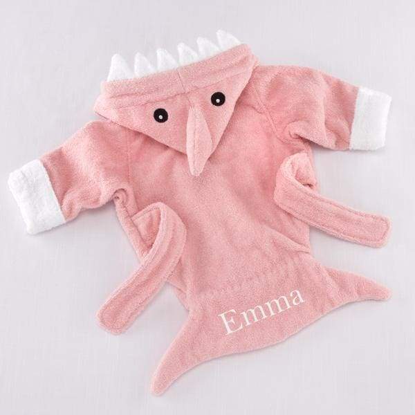 Let the Fin Begin Pink Shark Robe (0-9m) - The Little Big Store