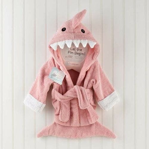 Let the Fin Begin Pink Shark Robe (0-9m) - The Little Big Store