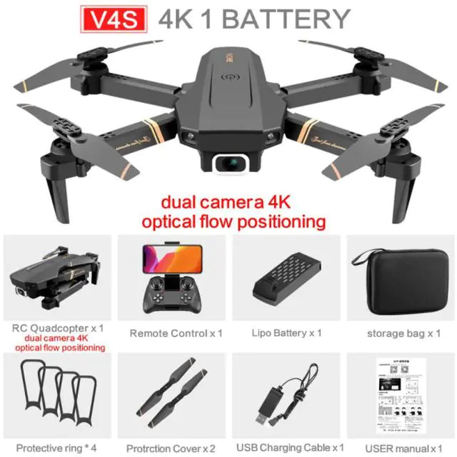 V4 RC Drone: 4K HD Camera, WiFi FPV - The Little Big Store