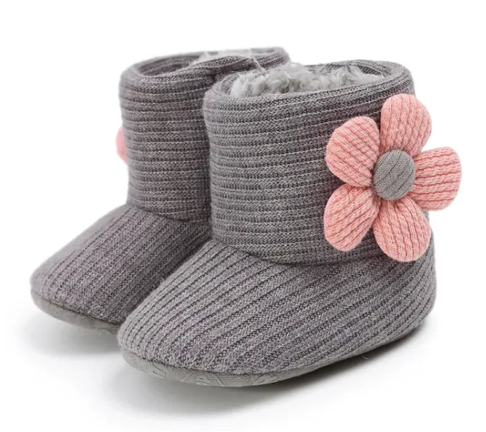 Cozy Sunflower Cotton Baby Boots - The Little Big Store