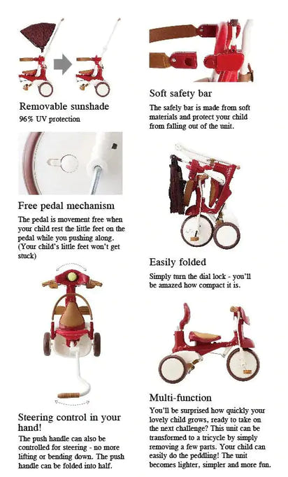 iimo 3-in-1 Foldable Tricycle with Canopy - The Little Big Store