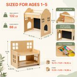 Montessori toddler table and chair dimensions, capacities and features