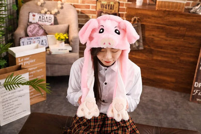 Rabbit Ear Airbag Hat: Fun Plush Toy Cap for Kids and Adults - The Little Big Store