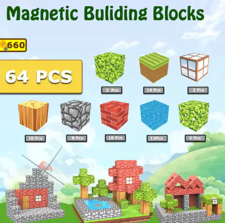 DIY Magnetic Building Blocks Set for Kids, Ages 3+ - The Little Big Store