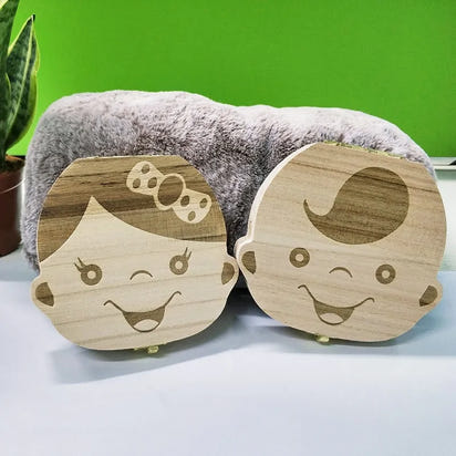 Wooden Baby Tooth Storage Box for Kids - The Little Big Store