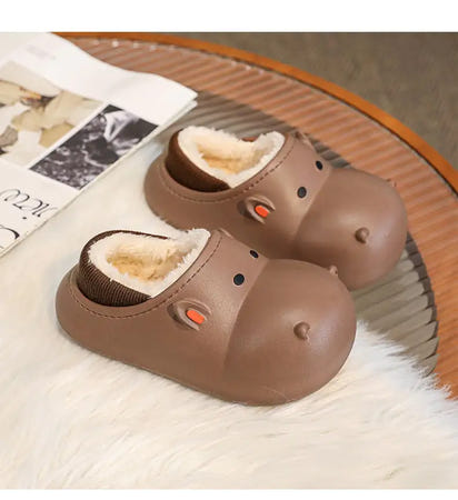 SnuggleSteps– Fleece-Lined Cartoon Slippers for Cozy Little Feet