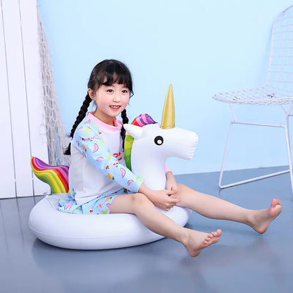 🦢🦄 FloatieFantasy™ Duo – Inflatable Swan & Unicorn Swim Rings for Kids 🌈💦