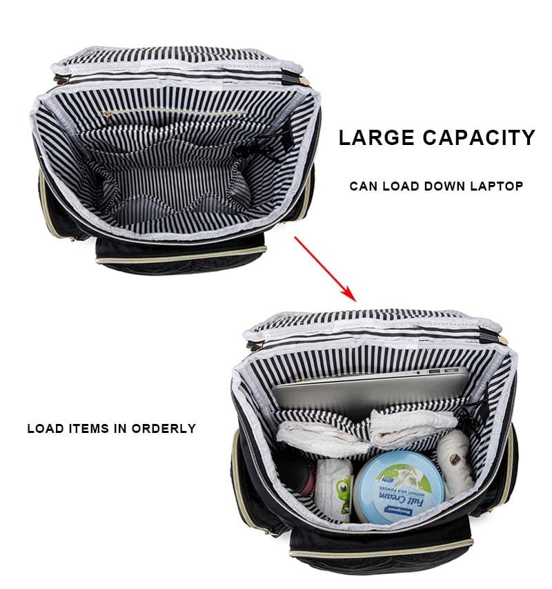 Smart Mom's Travel Companion: Large Capacity Baby Diaper Bag for On-the-Go Moms!