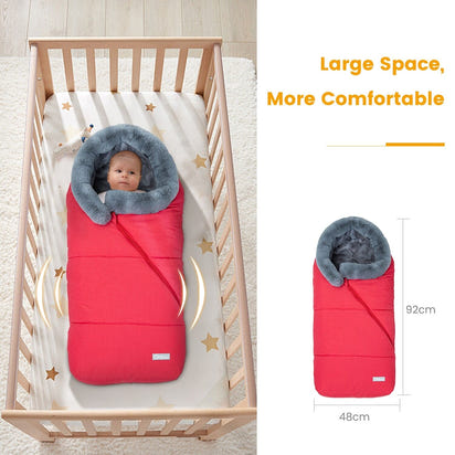Winter Sleeping Bags Envelope Newborn Baby Stroller Sleepsack Hooded - The Little Big Store