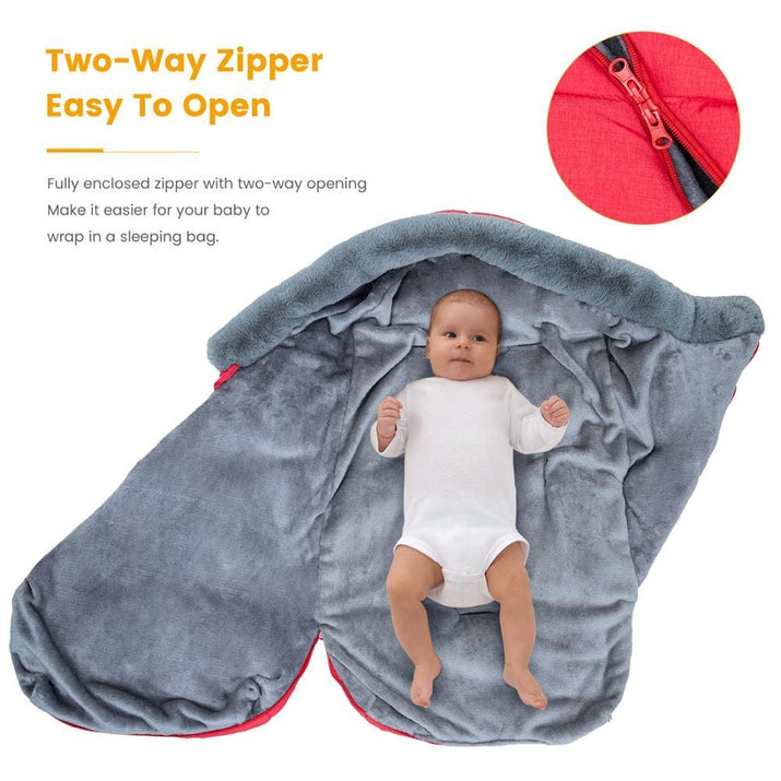 Winter Sleeping Bags Envelope Newborn Baby Stroller Sleepsack Hooded - The Little Big Store