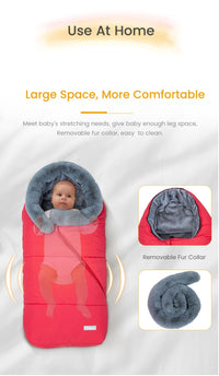 Winter Sleeping Bags Envelope Newborn Baby Stroller Sleepsack Hooded - The Little Big Store