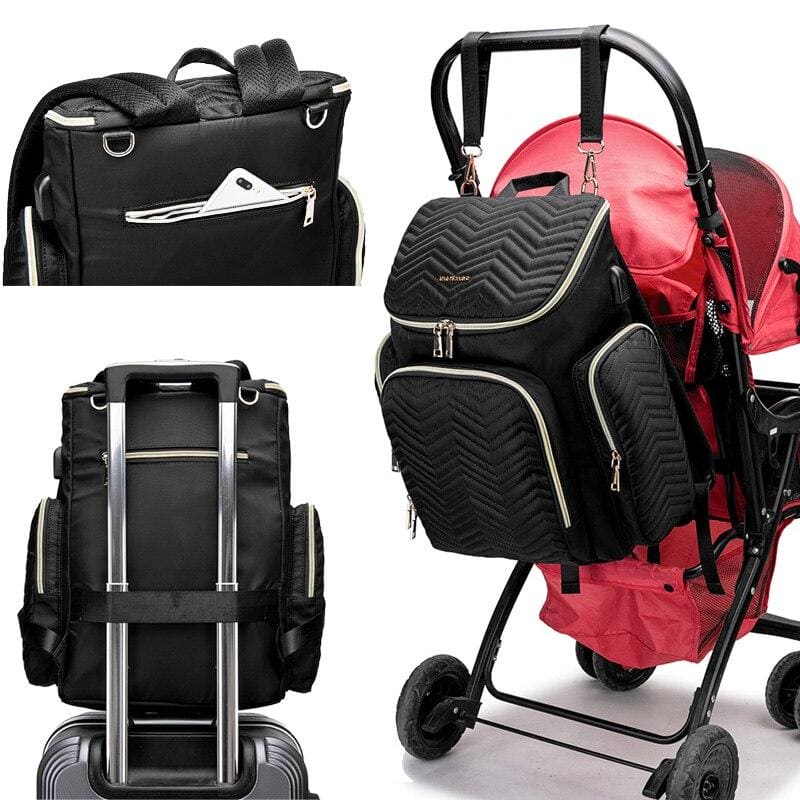 Smart Mom's Travel Companion: Large Capacity Baby Diaper Bag for On-the-Go Moms!