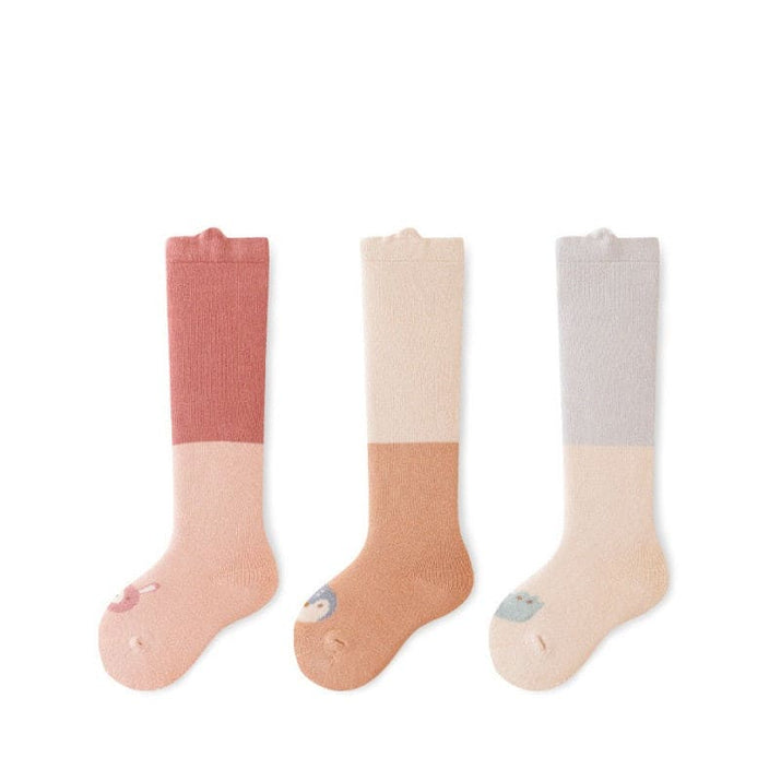 Winter/Autumn Pairs Baby Over-the-Knee Color Patchwork Socks in Combed - The Little Big Store
