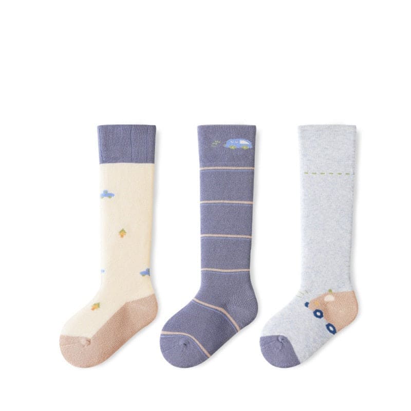 Winter/Autumn Pairs Baby Over-the-Knee Color Patchwork Socks in Combed - The Little Big Store
