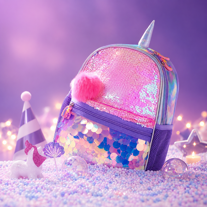 Girls Unicorn Sequin Backpack – Color-Changing School Bag for Preschool & Kindergarten