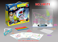 🌈 DoodleBeam™ 3D Flash Drawing Board ✨🖍️ – Light-Up Art Fun in Full Color!