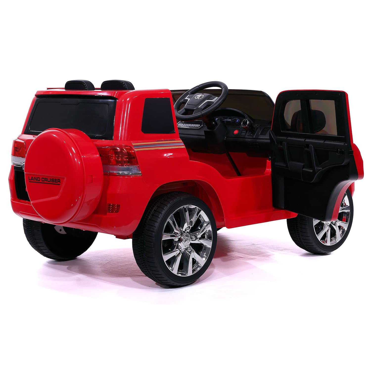 Toyota Land Cruiser 12V Kids Ride-On Car with R/C Parental Remote | Red - The Little Big Store