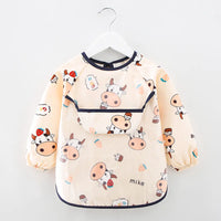 SplashGuard™ Waterproof Cotton Bib – Long Sleeve Feeding Apron for Kids