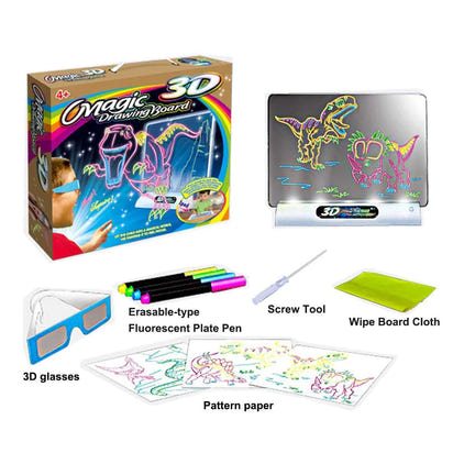🌈 DoodleBeam™ 3D Flash Drawing Board ✨🖍️ – Light-Up Art Fun in Full Color!