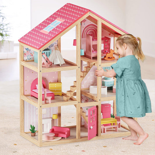Tiny Land® Love Dollhouse with 30 Furniture - The Little Big Store