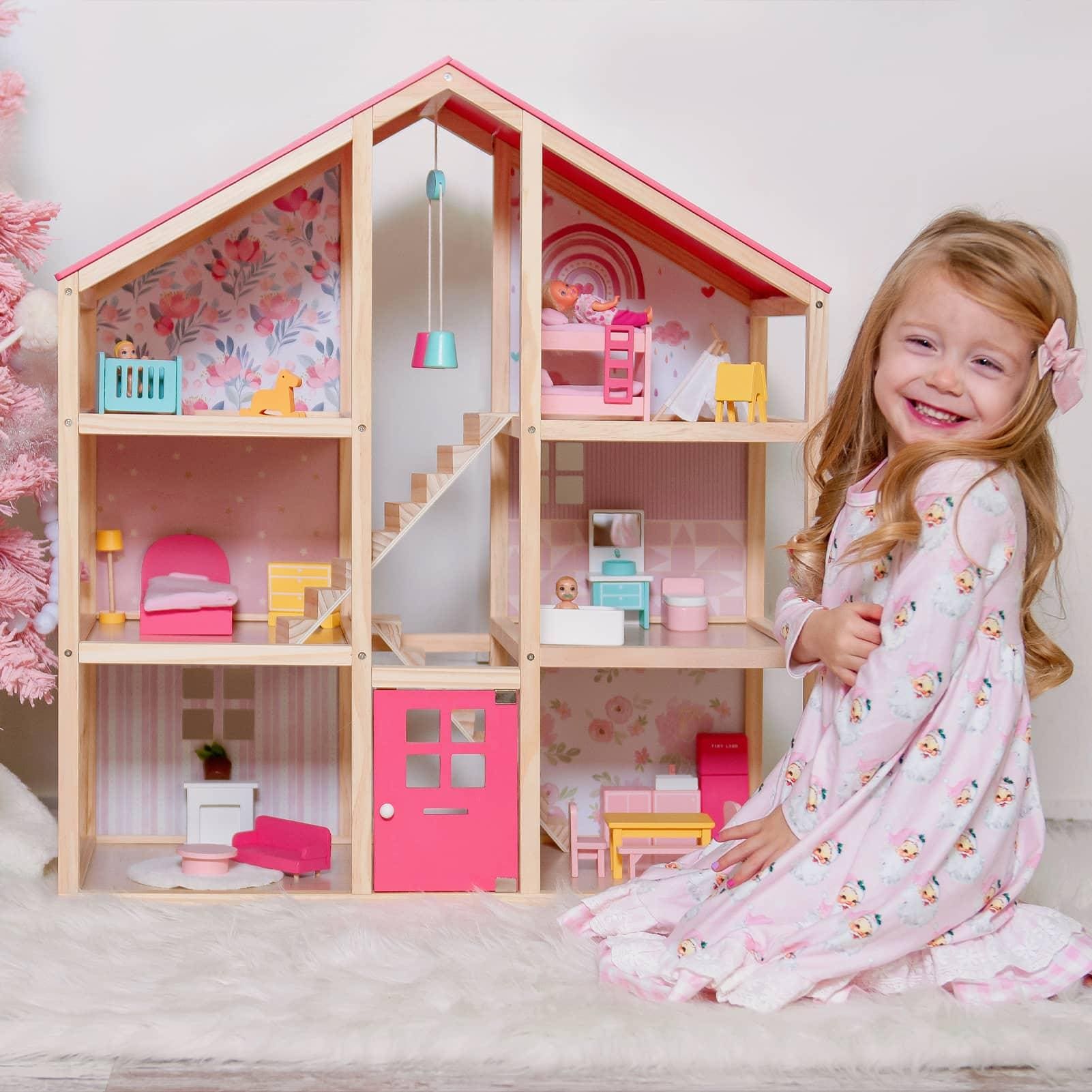 Tiny Land® Love Dollhouse with 30 Furniture - The Little Big Store