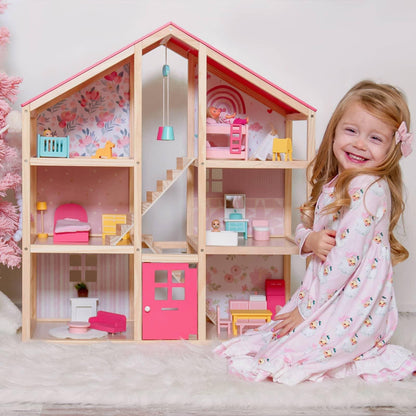 Tiny Land® Love Dollhouse with 30 Furniture - The Little Big Store