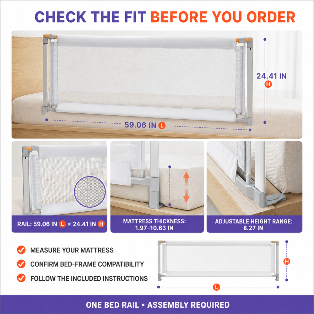 Measure the mattress and bed frame first