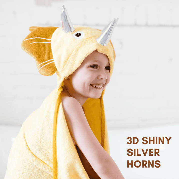 Toddler Hooded Towel Yellow Dinosaur - The Little Big Store