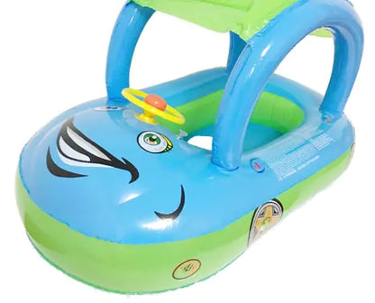 🏎️ FloatRacer™ Canopy Cruiser – Inflatable Car Swim Float for Kids 🚗💦☀️