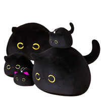 Plush Pillow Round Black Cat - The Little Big Store