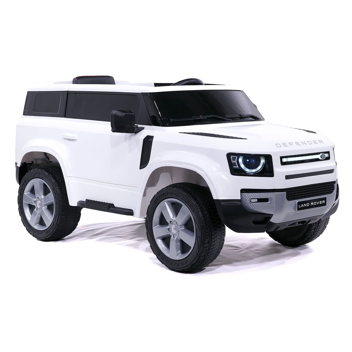 Land Rover Defender 12V Kids Ride-On Car with R/C Parental Remote | White - The Little Big Store
