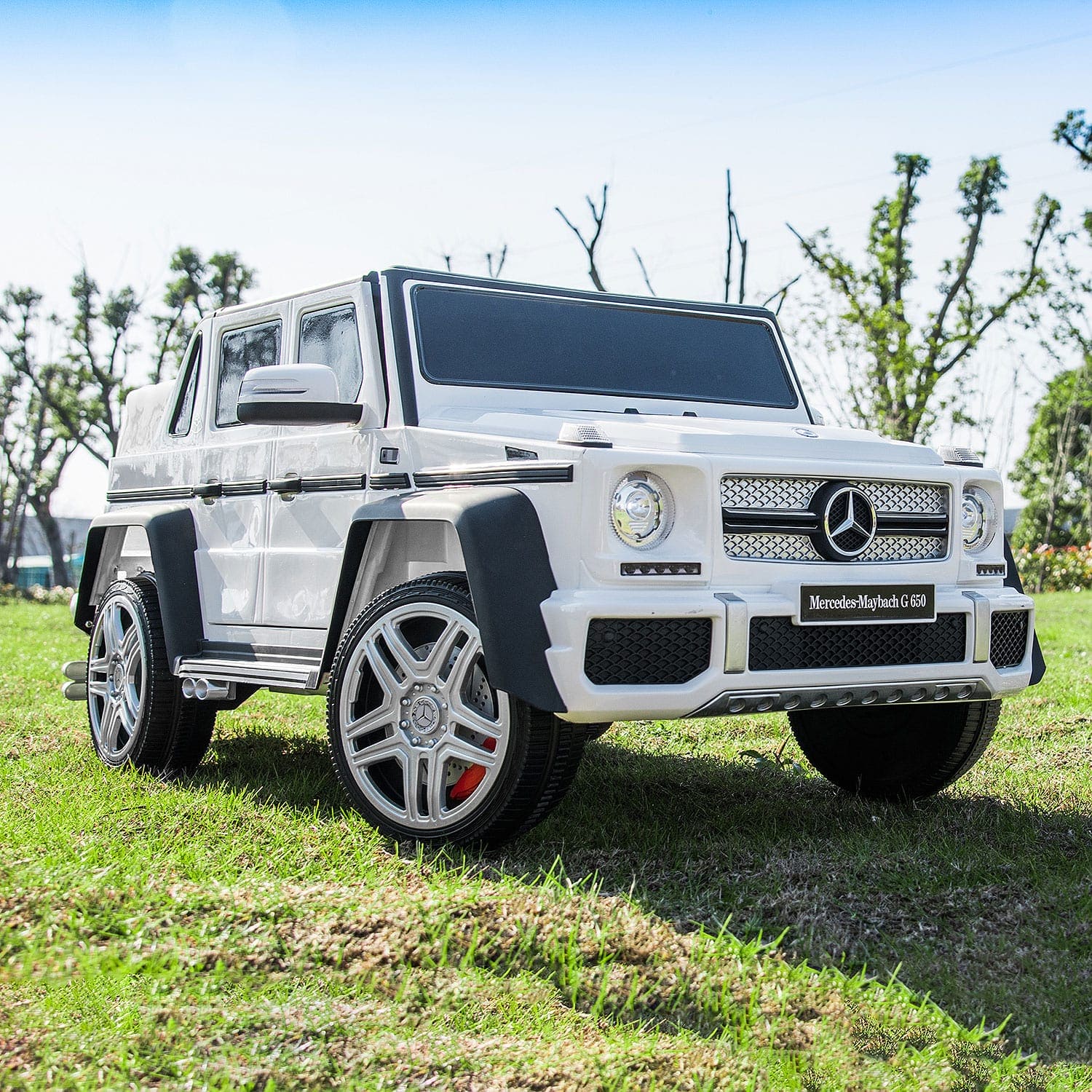 Mercedes Maybach G650 12V Kids Ride-On Car with Parental Remote | White - The Little Big Store