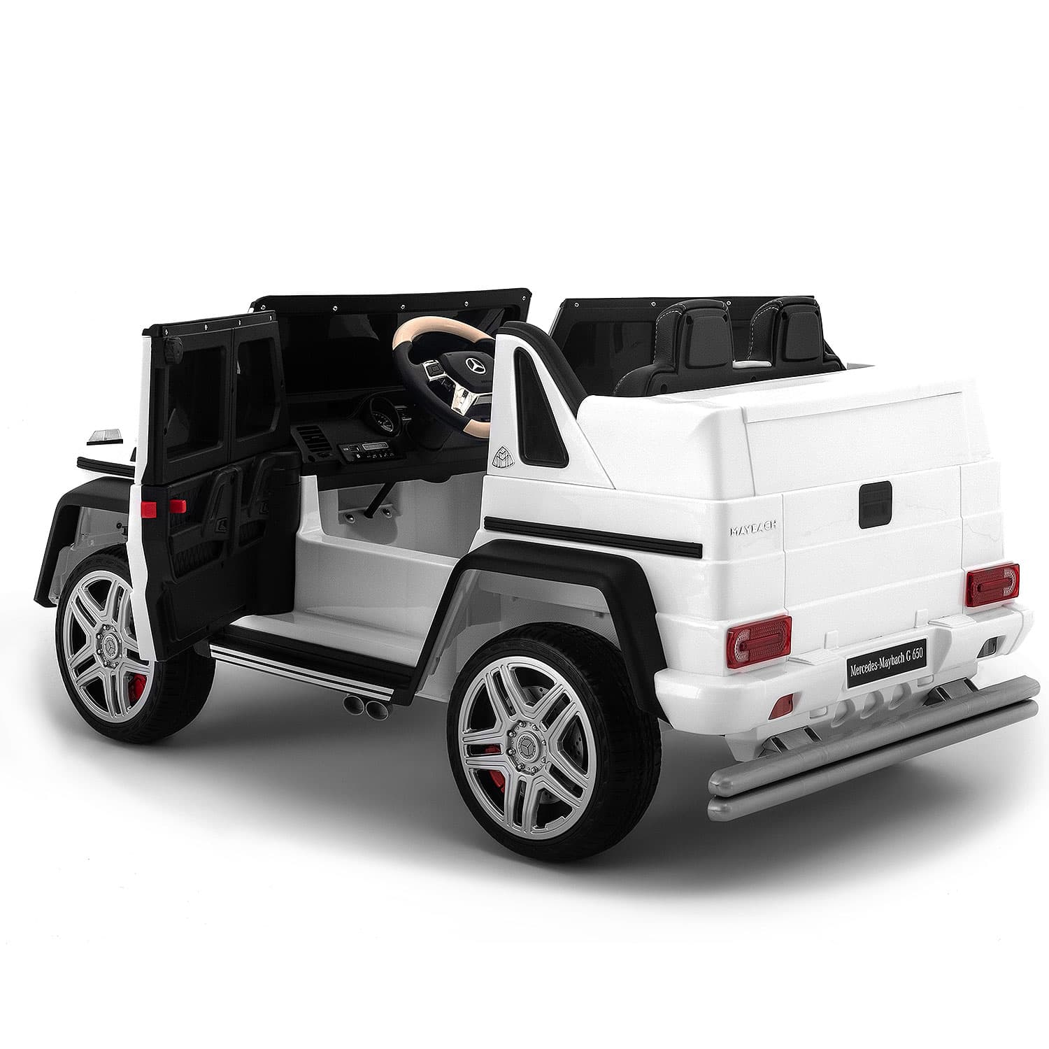 Mercedes Maybach G650 12V Kids Ride-On Car with Parental Remote | White - The Little Big Store
