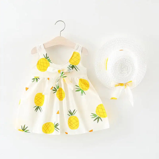 🎀 SunBloom™ Princess Dress with Bow & Hat for Girls 🌞