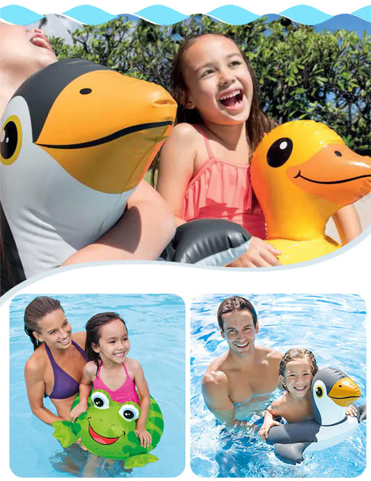 🐸🐧 FloatieBuddies™ by INTEX – Cute Frog & Penguin Swim Rings for Kids (Ages 3–6) 🏊‍♂️🌞